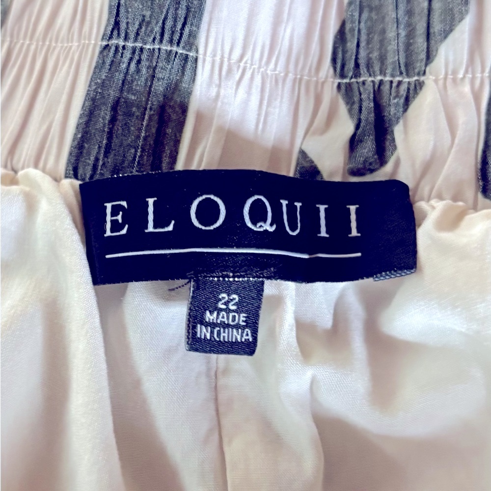 Eloquii Gray and White Matching Top and Wide-Leg Design Pant - Picture 7 of 7